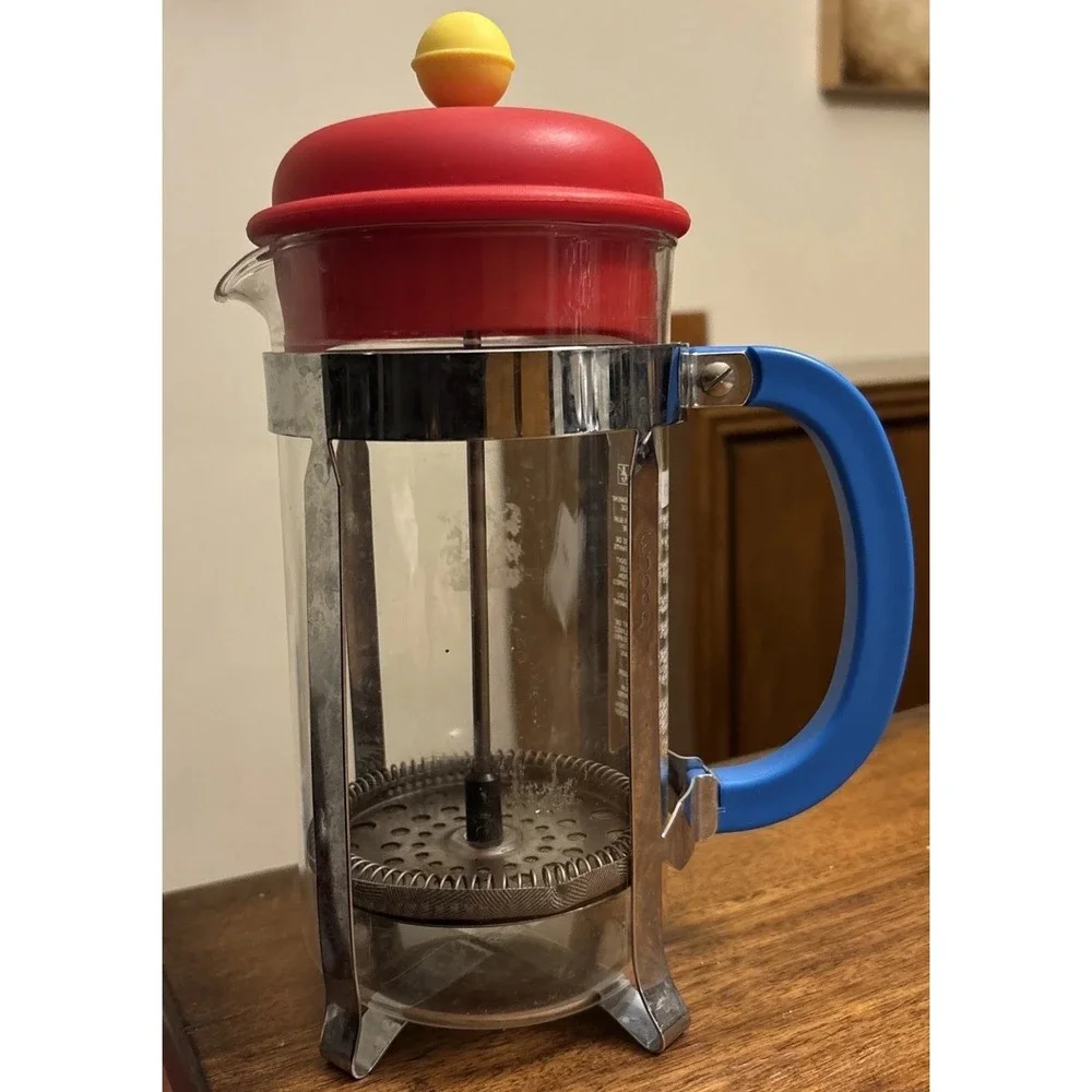 Bodum Limited Edition 70th Anniversary Yellow Red Blue Coffee French‎ Press 2014